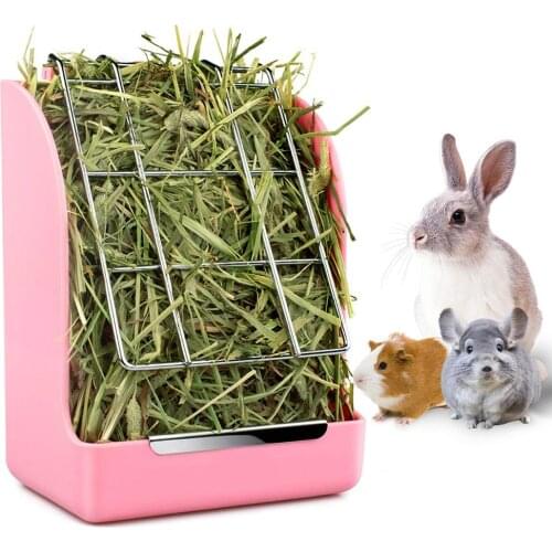 Galvanized Metal Rabbit Guinea Pig Chinchilla Hay Feeder Less Wasted Pet Feeding Rack Manager Easy to Install Кормушка для сена