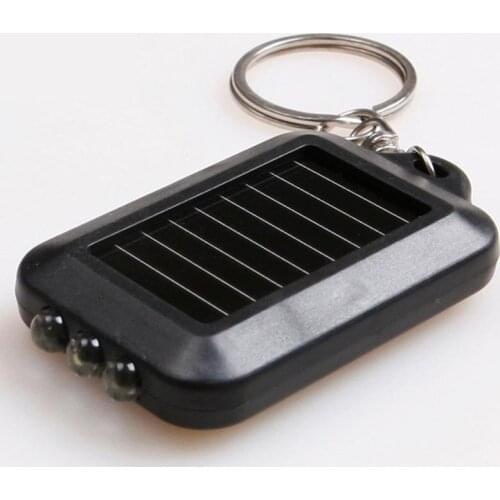 Mini Solar Power 3 LED Light Keychain Keyring Torch Outdoor Portable Flashlight Tools Ooutdoor Light Emergency Light E6B9