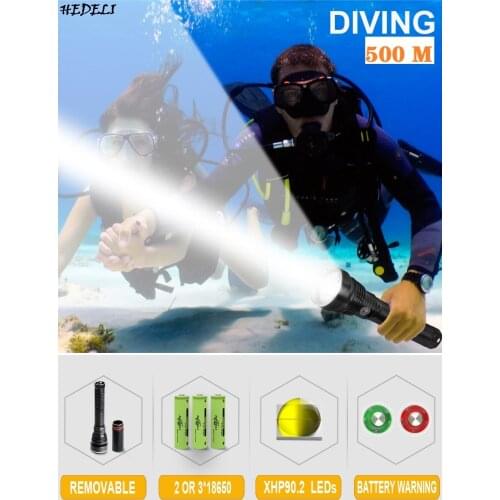 300000lm xhp90.2 powerful led underwater flashlight lamp waterproof flashlight 26650 or18650 diving torch xhp70 hunting scuba