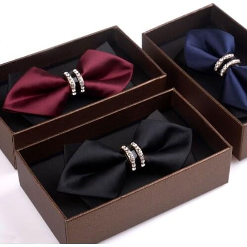 Free shipping New fashion casual mens male man Exquisite Rhinestone British Men Bow Tie Men Formal Wedding Ties Korean Double
