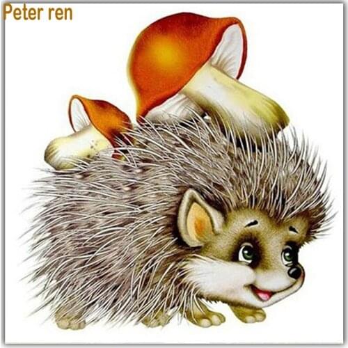 Peter ren Diy Diamond painting cross stitch kit Full Square drill or Round diamond mosaic Diamond embroidery Hedgehog mushrooms