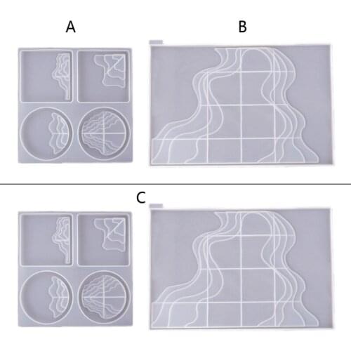 Irregular Coaster Tray Resin Casting Silicone Molds Kit Terrace Storage Tray Resin Mold Home Decor Resin Art Crafts Tool new