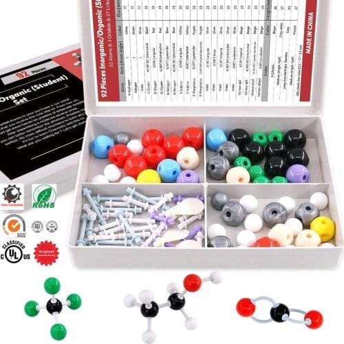 Organic Chemistry Molecular Model Kit for Student Teacher College Student Molecular Model Pack 52 Atoms 3 Orbitals & 37 Links