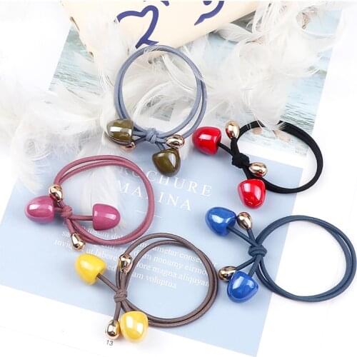 Colorful Balls Pendant Hair Bands Fashion Headband for Women Girls Bow Rubber Band Scrunchies Hair Accessories Ponytail Holder