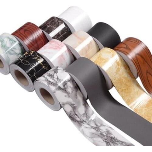 Marble Grain Self-adhesive Wallpapers Decorative Waist Line Baseboard Living Room Wall Siding Stickers Household Decor 10cm Wide