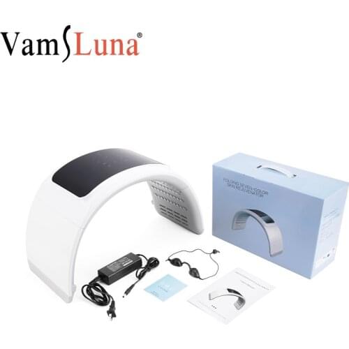 Folding Seven-color Skin Rejuevnator LIght Facial Therapy Machine LED Facial Mask With Seven Modes Anti-Aging Therapy Device