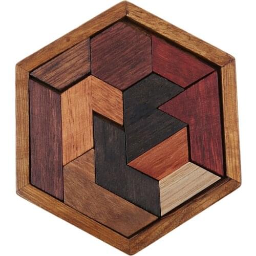 Tangram/Jigsaw Board Wood Geometric Shape Puzzle Kids Puzzles Wooden Toys Children Educational Toys Wood 3D Puzzles Gifts