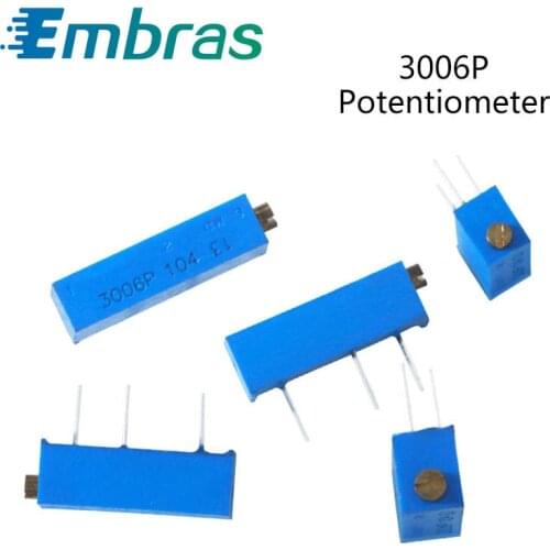 10Pcs 3006P Trimpot Trimmer Potentiometer 100R 200R 500R 1K 2K 5K 10K 20K 50K 100K 200K 500K 1M 3006P-1-103LF 201LF 104LF 3006