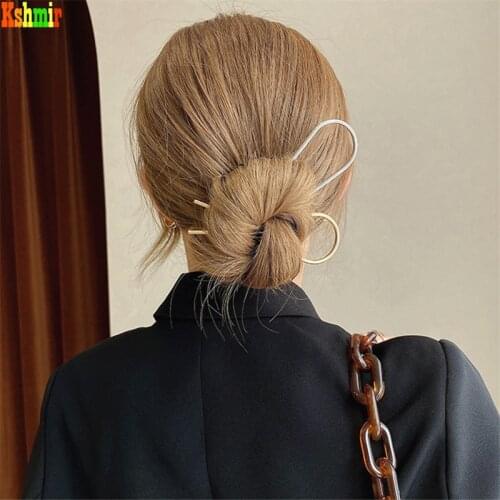 KshmirSimple hairpin hair inserts fashion dish hair artifact Korean style retro elegant inserts comb hair hairpin girl headdress