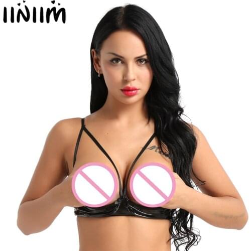 Womens Exotic Lingerie Bras Soft Sheer Adjustable Spaghetti Straps Sexy Tanks Wire-free Unlined Femme Special Open Butt Bra