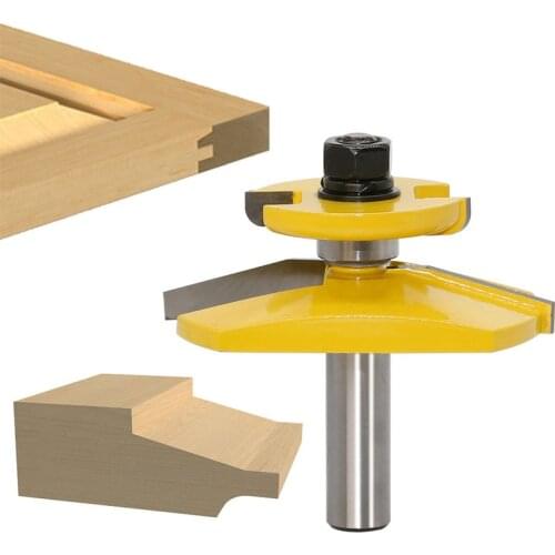 1Pcs 12mm Shank Woodworker Double-Sided Bevel Door Knife Router Bit Woodworking Drill Bit Tenon Cutter Woodwork Milling Cutters