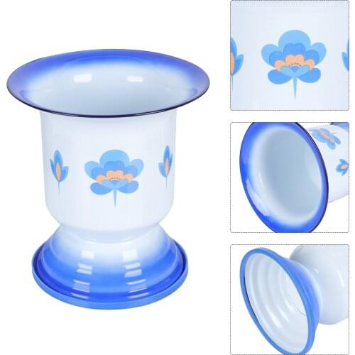 1Pc Home Elder Chamber Pot Practical Spittoon without Cover Enamel Urine Bucket