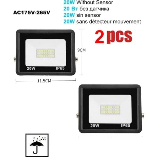 2 pcs 220V 10-100W LED FloodLight Spotlight Exterior Street wall reflector PIR Motion Sensor Lights LED Separable Light Garden S