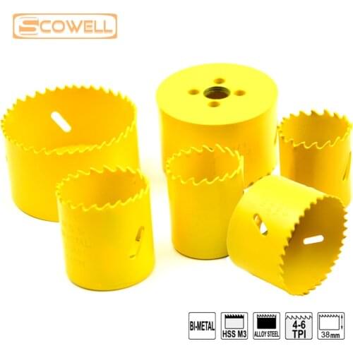 40% off FREE SHIPPING SCOWELL Bi-metal Hole Saw Cutter Diameter from 38mm to 60mm MetalCutting Holesaw without arbor