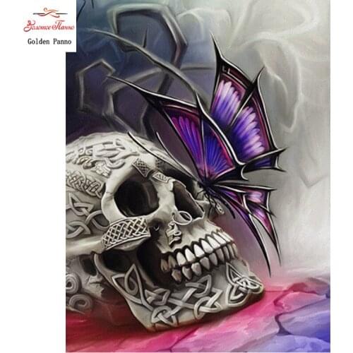 5D DIY Diamond painting Cartoon skull Full Square Diamond embroidery Butterfly Cross stitch Diamond Wall Painting