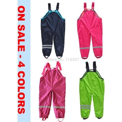 Free Shipping- retail Topolino boys girls waterproof, windproof overalls, kids waterproof pants, size 74 to 128(MOQ: 1pc)