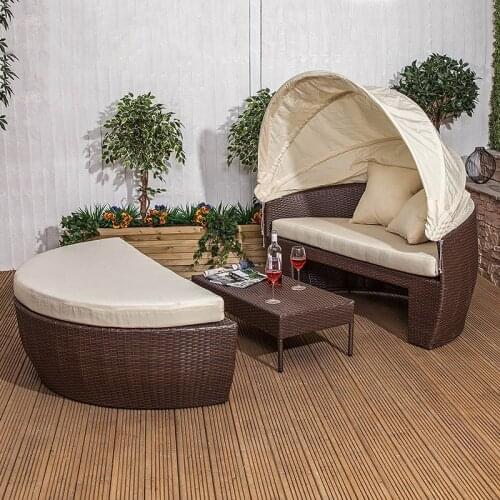 Freeshipping Lounger Outdoor Rattan Sofa Lying Bed Balcony Villa Outdoor PU Rattan Chairs Sets