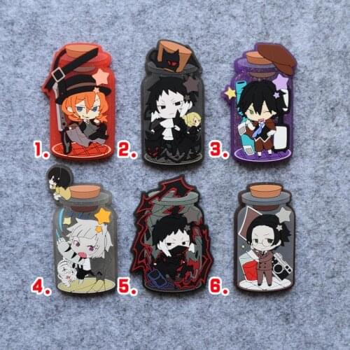 Bungo Stray Dogs Anime keychain Dazai Osamu Atsushi Nakaji rubber keychain strap/mobile phone charms/refrigerator magnet paste