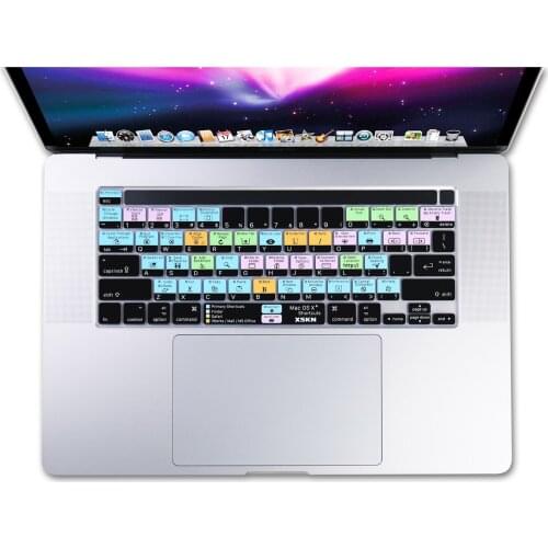 XSKN Mac OS X English Shortcuts Keyboard Cover Skin for US Version 16 inch A2141 New MacBook Pro with Touch Bar & Touch ID