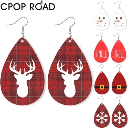 Cpop Teacher Nurse Life Faux Leather Earrings for Women Math Mom Bear Halloween Bunny Earrings Fashion Jewelry Accessories Gift