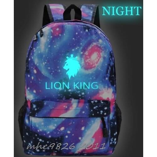 Disney Children School Backpacks The Lion King Cool Luminous Waterproof Schoolbag Student School Shoulder Bag for Boys Girls