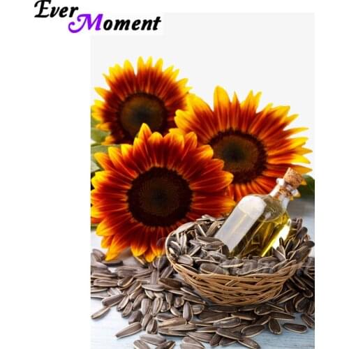Ever Moment Diamond Painting Sunflower Melon Seeds Artwork 5D DIY Mosaic Full Square Drill Diamond Embroidery Handmade ASF1611