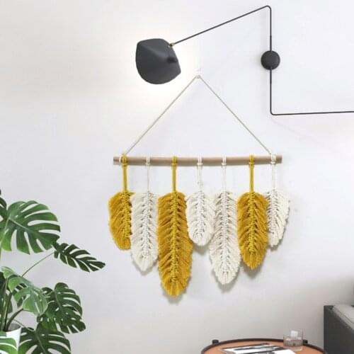Boho Hand-woven Tapestry Soft Macrame Leaf For Wall Decor Hanging Apartment Homestay