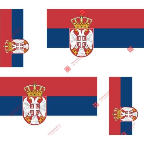 Interesting 4x Sticker Adesivo Adesivi Decal Decals Vinyl Auto Moto Bandiera Serbia S Racing Motorcycle Helmet Stickers