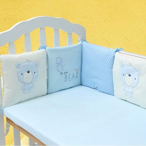 6pcs Baby Bumper Muslin Cotton Crib Bumper Collision Baby Crib Protector Baby Bed Bumper Breathable Baby Bed Cushion Bedding Set