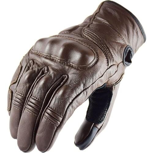 VEMAR Leather Waterproof Gloves Motorcycle Four Seasons Riding Gloves Retro Breathable Fall-resistant Touch Screen MTB MX DH