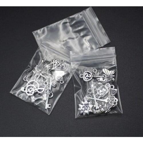 200pcs Clear Mini Zip Bags Small Thick Reclosable Crystal Jewelry Packing Pouch Reusable Plastic Pochette Zipper Lock Sack