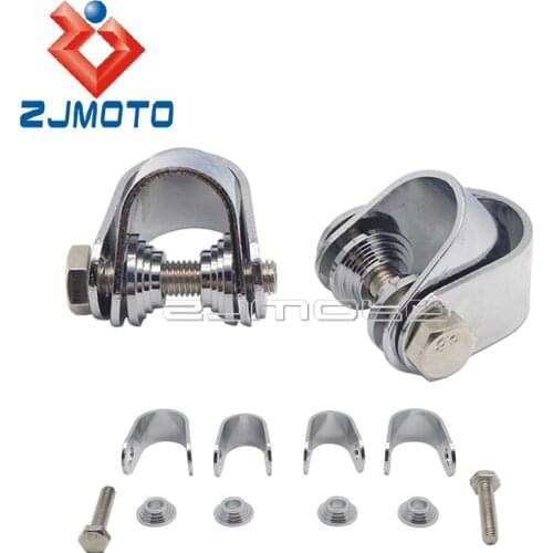 Motorcycle Highway Crash Bar Mount Foot Peg Clamp Universal For Harley Honda 1-1/8" to 1-3/8" Engine Guard Footrest Clamp