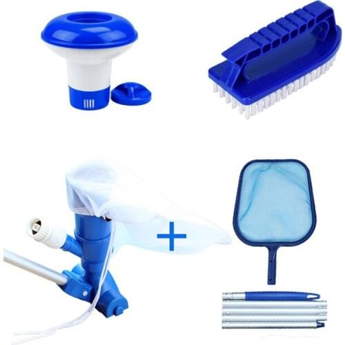 Swimming pool cleaning kit 5 inch floating penetrator, pool brush, leaf net, vacuum jet tool