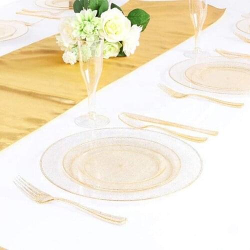 24pcs/36pcs Disposable Party Cutlery Set Gold Silver Giltter Tableware Decoration Plastic Silverware Wedding Parties Supplies