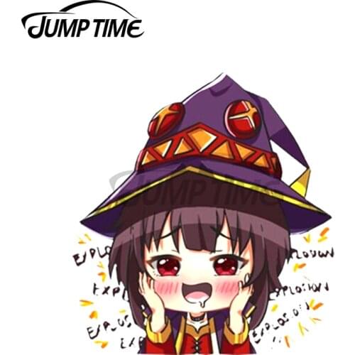 Jump Time 13 x9cm For Chibi Megumin Peeker Cute Car Stickers Graffiti Fine Decal Trunk Surfboard Scratch-Proof Laptop Decoration