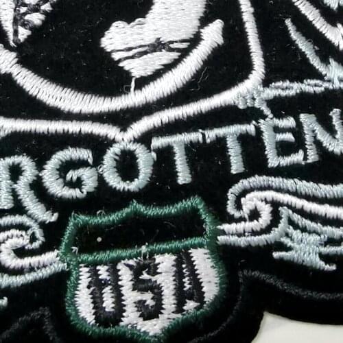 DIY Punk Biker Patches Hippie Embroidery Stripe Patch USA Iron On Patches On Clothing For Jacket Black Badge For Jeans Hat