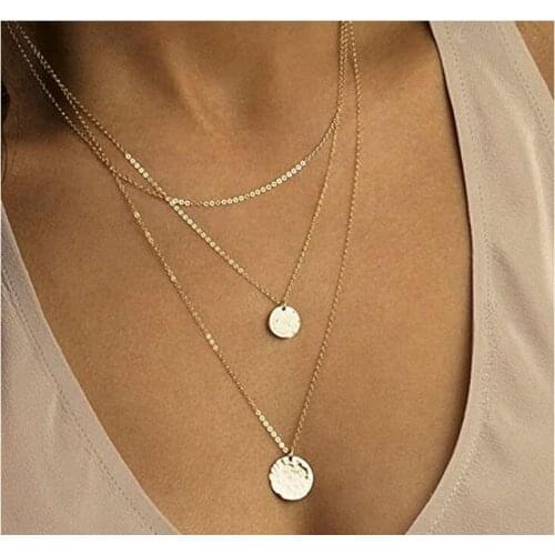 New Fashion Trendy Jewelry Copper Choker Multi Layer Necklace Gift for Women Boho Layering Chokers Chockers Girl