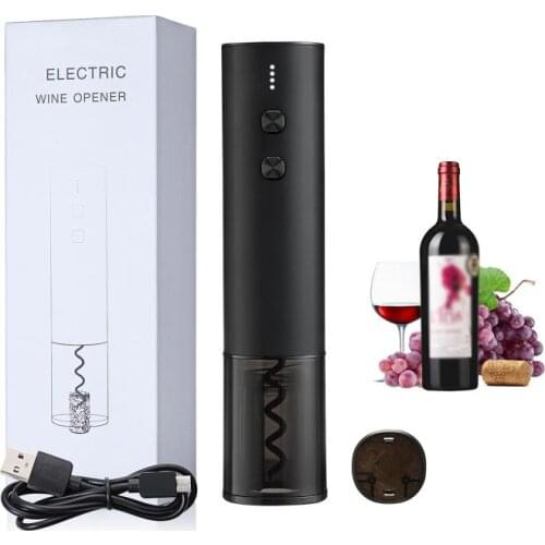 Portable Electric Wine Opener and USB Charging Cable Rechargeable Automatic Corkscrew Creative Wine Jar Opener Suit for Home Use