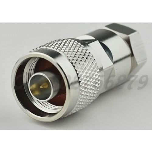 RF electrical wire terminal connector N Plug straight Clamp male for coaxial cable Corrugated copper 1/4" cable