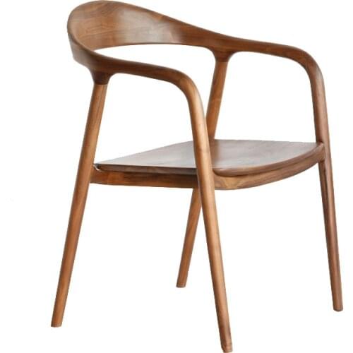 Nordic solid wood Hiroshima chair solid wood dining chair North American black walnut leisure chair study chair coffee chair