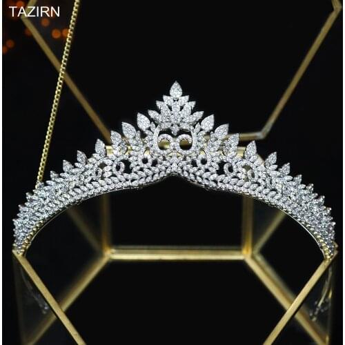 New Cubic Zirconia Tiaras and Crowns for Women Birthday Pageant Princess Headpieces Bridal Sweet 16 Headwear Hair Accessories