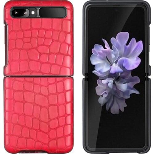 Phone Protective Case for Samsung Galaxy Z Flip Phone Hard PC Shell Mobile Phone Luxury Leather Cover