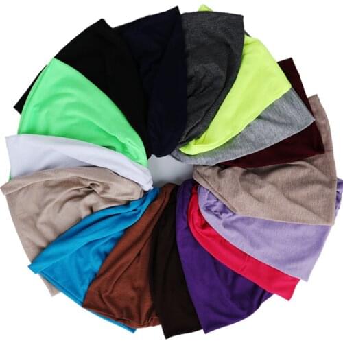 Unisex thin soft Elastic Stretch Beanie hat Solid Color cotton fabric Hedging Turban Fashion Casual Hip-hop Cap Skullies Bonnet