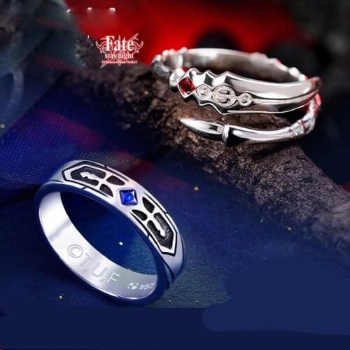 1pc Anime Fate/stay night Ring Saber 925 Silver Jewelry Cosplay Accessories for Women Men Jewellery Collectible Gifts Hot