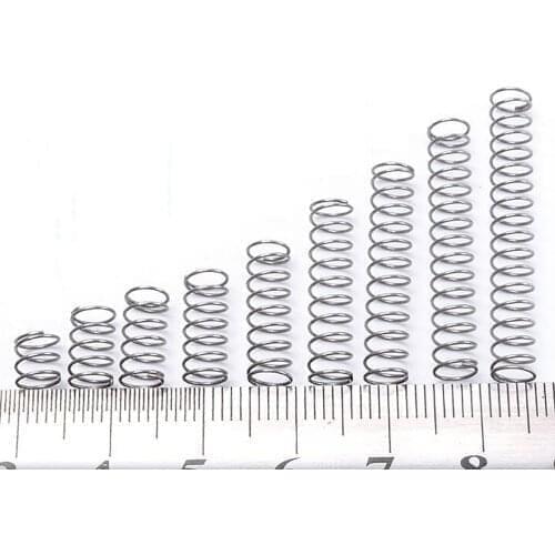 10PCS 0.5x6mm, Wire Diameter 0.5mm Out Diameter 6mm, 304 Stainless Steel Compression Spring, Length 10-50mm