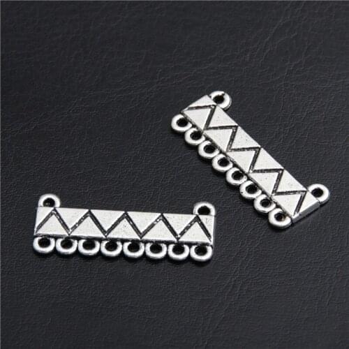 20pcs Silver Color Square Connectors Charm Pendant Jewelry Making Findings Accessories DIY Handmade Craft A2819