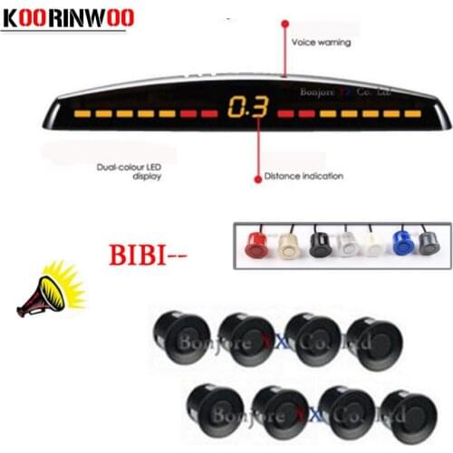 KOORINWOO Car parking sensors 8 sensors 22mm Backup radar detector 4 front parking sensors Back parktronics 4 System Automobiles