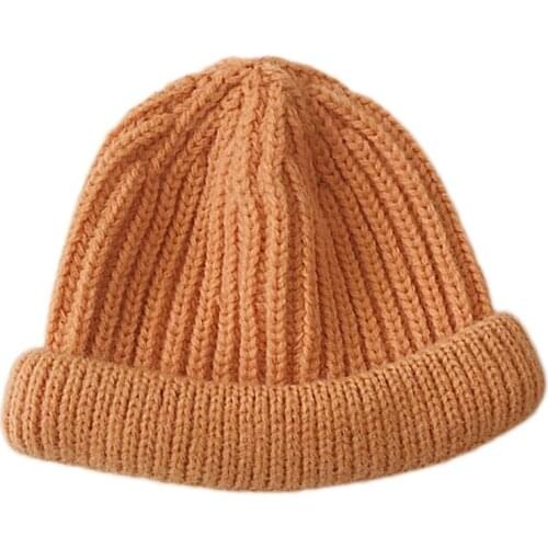 Kids Baby Winter Knit Beanie Hat Candy Color Cuffed Melon Skull Cap Ear Warmer A0NF