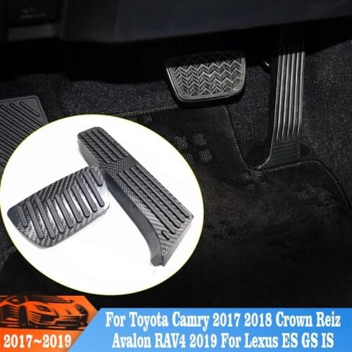 For Toyota Camry 2017 2018 Crown Reiz Avalon RAV4 2019 For Lexus ES GS IS Carbon Fiber Car Accelerator Pedal Brake Pedals Cover