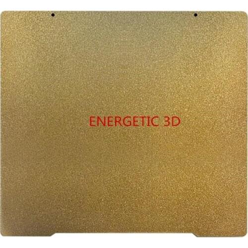 ENERGETIC MK52 Magnetic Hot Bed Platform,Gold Double Layer Textured/Smooth PEI Powder Coated Spring Steel Build Plate for Prusa